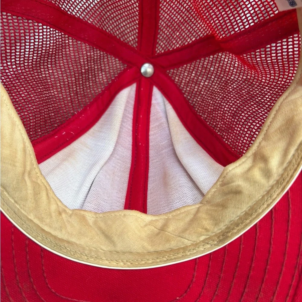 Cincinnati Reds Lucky Stripes Mesh Trucker Snapback‎ Hat Made USA Large Vintage